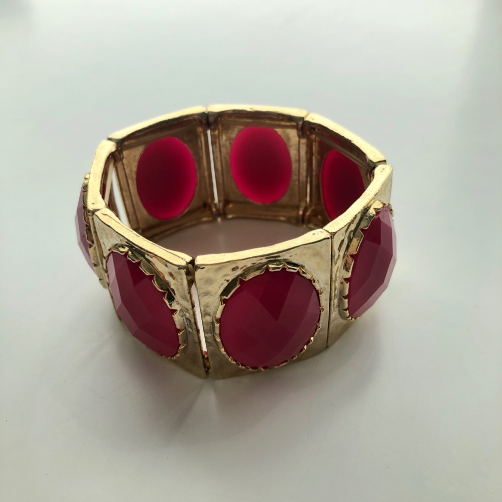 Gold and pink bangle